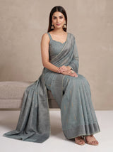 MIMOSA Grey Banarasi Saree — pose 8 styling detail