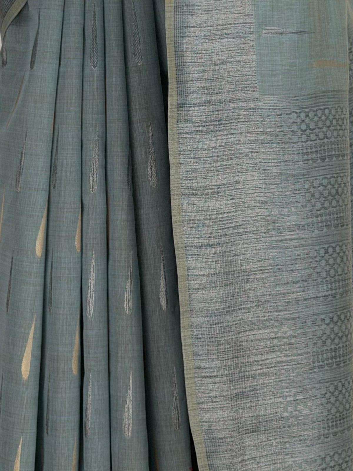 MIMOSA Grey Banarasi Saree — fleets shot full lifestyle