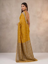 MIMOSA Mustard Banarasi Saree — pose 7 styling detail