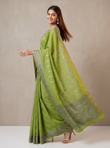 MIMOSA Olive Banarasi Saree — pose 9 styling detail
