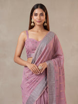 MIMOSA Pink Banarasi Saree — pose 10 styling detail