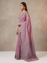 MIMOSA Pink Banarasi Saree — pose 3 styling detail