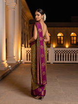MIMOSA Mustard Pochampally Saree — pose 7 styling detail