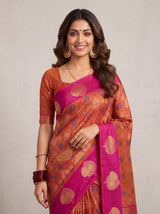 MIMOSA Rani Pochampally Art Silk Saree — pose 10 styling detail