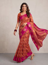 MIMOSA Rani Pochampally Art Silk Saree — pose 6 styling detail