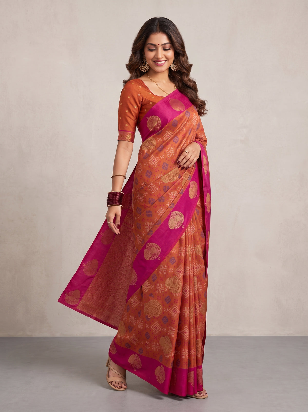 MIMOSA Rani Pochampally Art Silk Saree — pose 9 styling detail