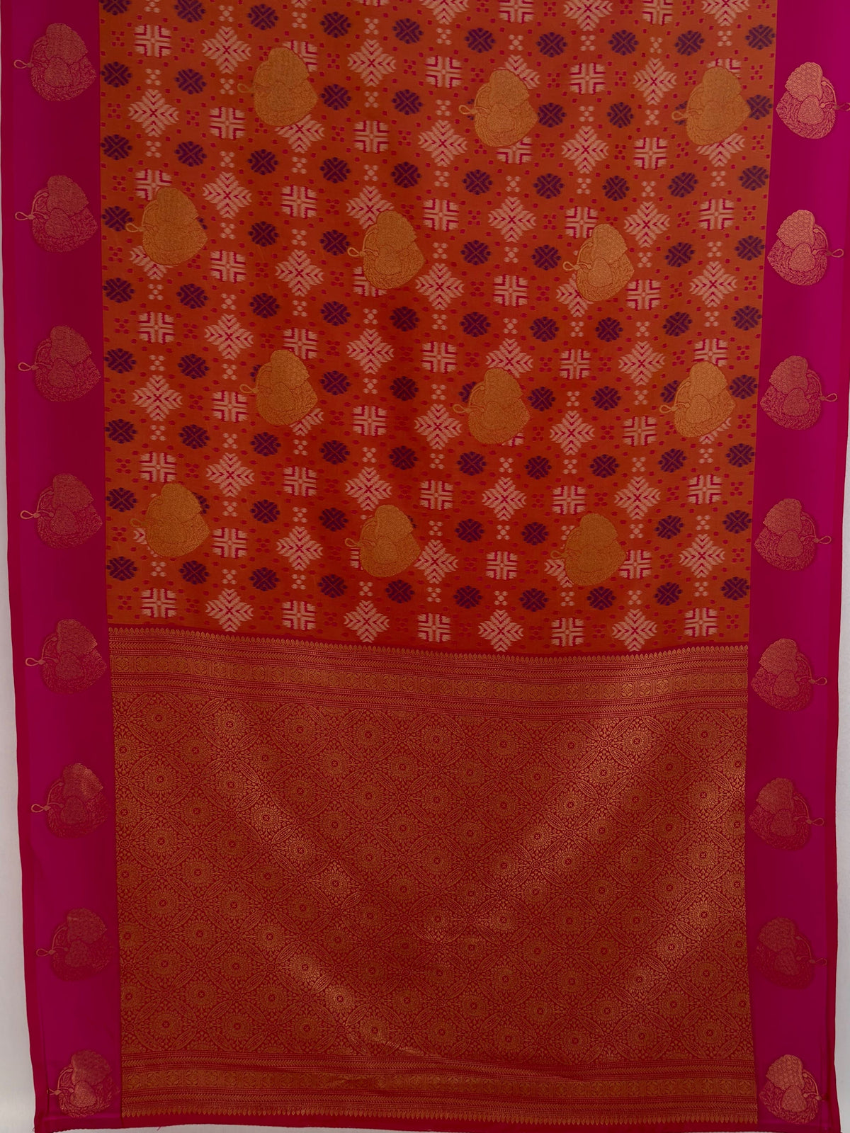 MIMOSA Rani Pochampally Art Silk Saree — pallu and zari work detail
