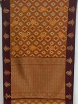 MIMOSA Mustard Pochampally Saree — pallu and zari work detail