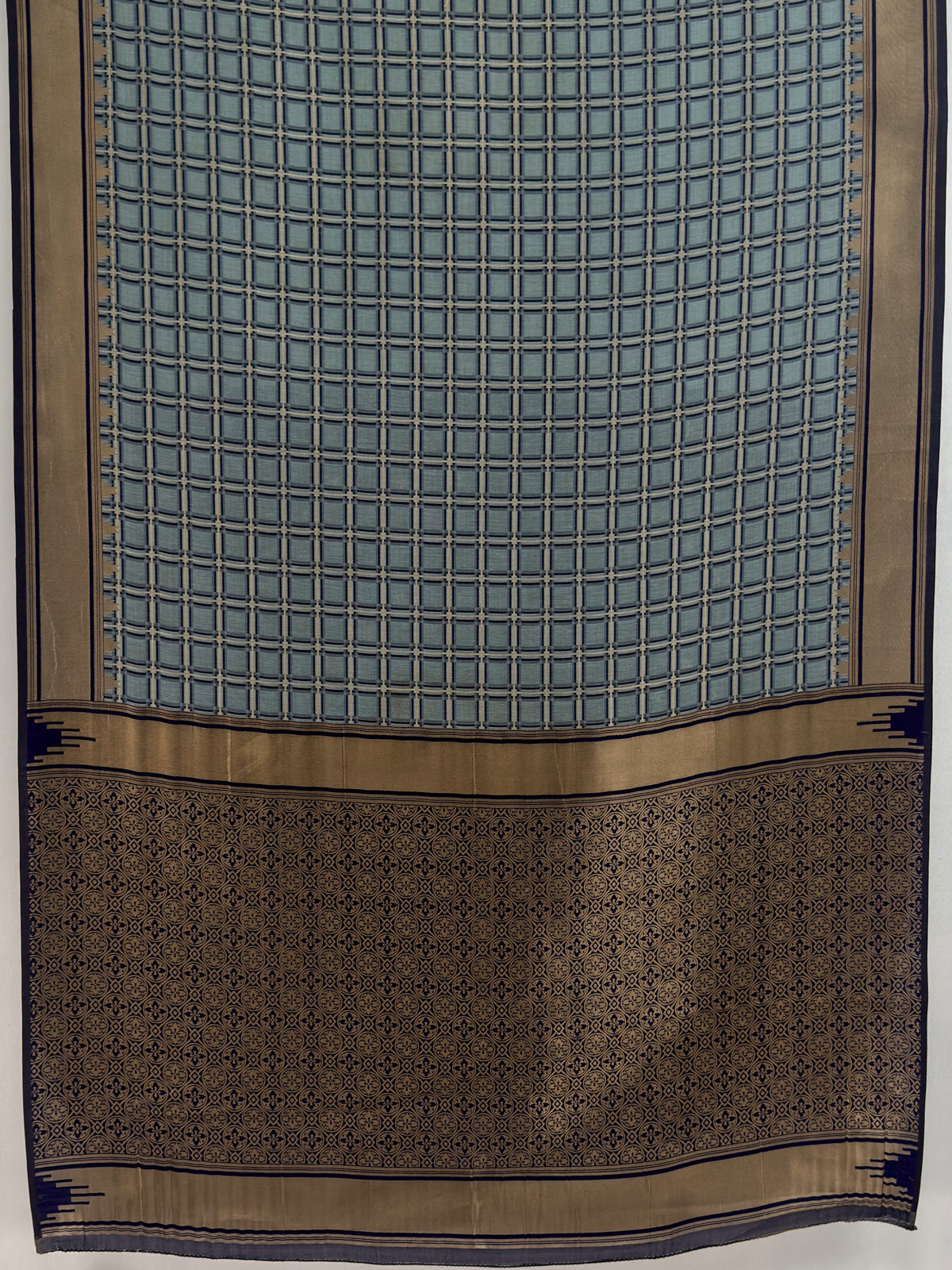 MIMOSA Grey Banarasi Saree — pallu and zari work detail