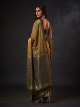 MIMOSA Mustard Banarasi Saree — pose 7 styling detail