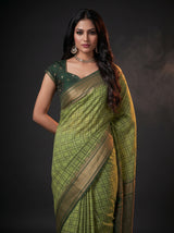 MIMOSA Olive Banarasi Saree — pose 10 styling detail