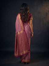 MIMOSA Pink Banarasi Saree — pose 2 styling detail