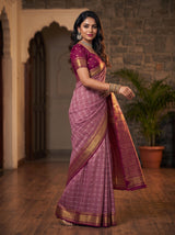 MIMOSA Pink Banarasi Saree — pose 9 styling detail