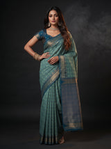 MIMOSA Rama Banarasi Saree — pose 4 styling detail