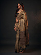MIMOSA Tussar Banarasi Saree — pose 3 styling detail