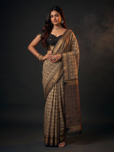 MIMOSA Tussar Banarasi Saree — pose 4 styling detail