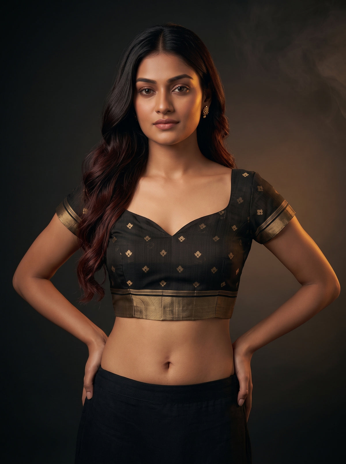 MIMOSA Tussar Banarasi Saree — blouse close-up