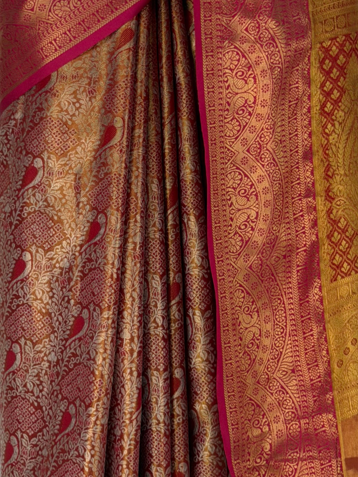 MIMOSA Red Kanjivaram Saree — fleets shot full lifestyle