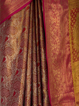 MIMOSA Red Kanjivaram Saree — fleets shot full lifestyle