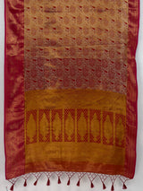 MIMOSA Red Kanjivaram Saree — pallu and zari work detail