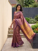 MIMOSA Wine Kanjivaram Saree — pose 9 styling detail