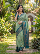 MIMOSA Rama Banarasi Saree — pose 10 styling detail