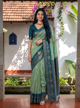 MIMOSA Rama Banarasi Saree — pose 5 styling detail