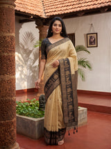 MIMOSA Tussar Banarasi Saree — pose 10 styling detail