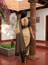 MIMOSA Tussar Banarasi Saree — pose 2 styling detail