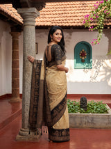 MIMOSA Tussar Banarasi Saree — pose 5 styling detail