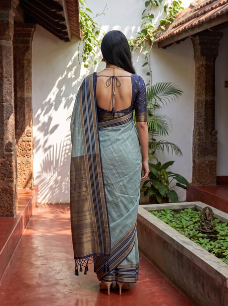 MIMOSA Ananda Banarasi Saree — pose 2 styling detail