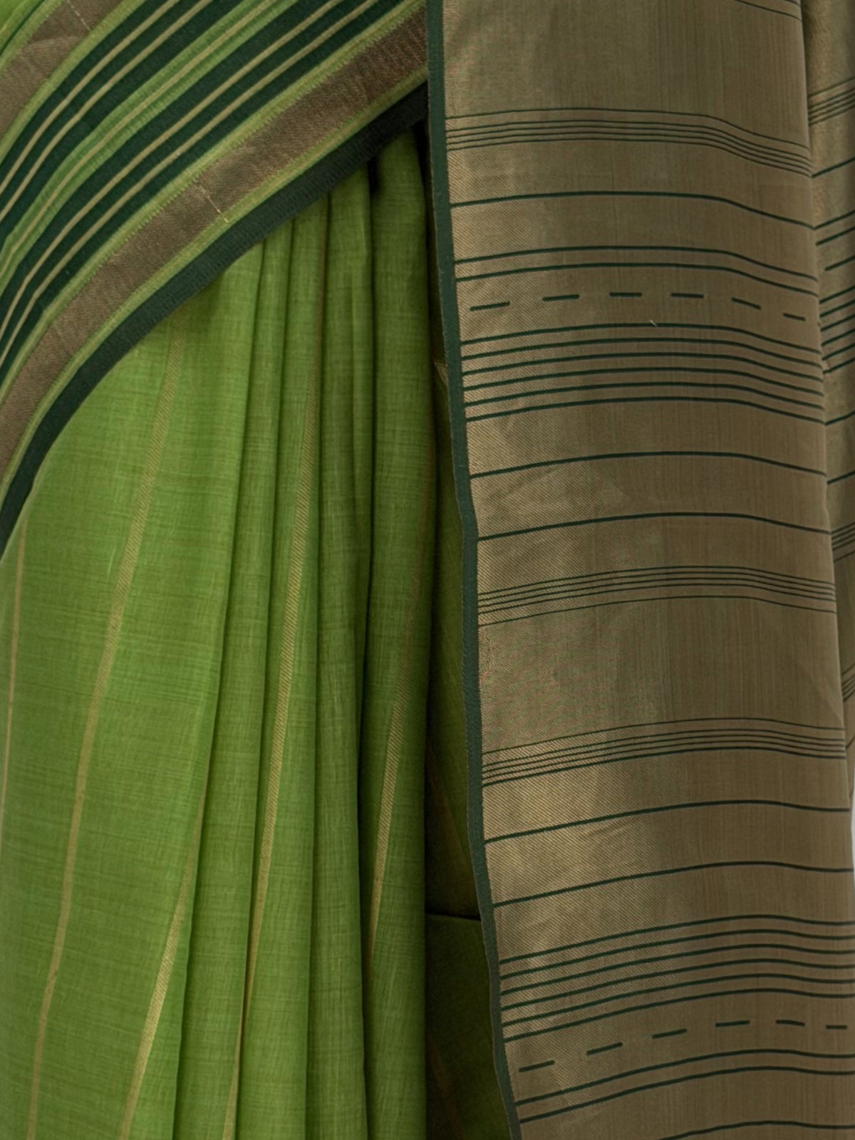 MIMOSA Parrot Green Banarasi Saree — fleets shot full lifestyle