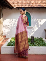MIMOSA Pink Banarasi Saree — pose 7 styling detail