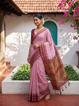 MIMOSA Pink Banarasi Saree — pose 9 styling detail