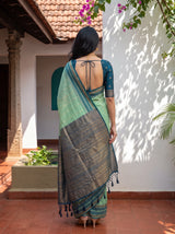 MIMOSA Rama Banarasi Saree — pose 2 styling detail