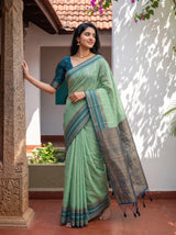 MIMOSA Rama Banarasi Saree — pose 5 styling detail