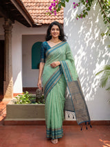 MIMOSA Rama Banarasi Saree — pose 6 styling detail