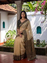 MIMOSA Tussar Banarasi Saree — pose 8 styling detail