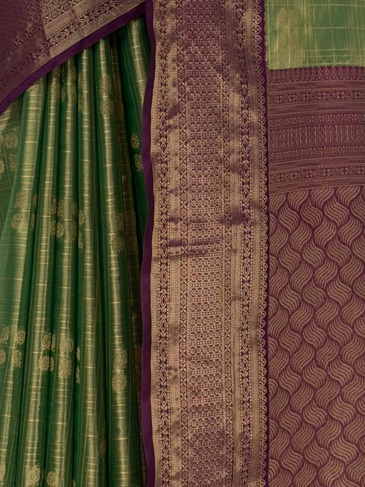 MIMOSA Bottle Green Kanjivaram Art Silk Saree — fleets shot full lifestyle