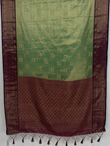 MIMOSA Bottle Green Kanjivaram Art Silk Saree — pallu and zari work detail