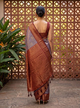 MIMOSA Jamun Kanjivaram Art Silk Saree — model lifestyle pose