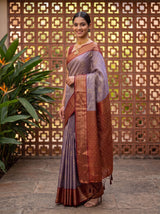 MIMOSA Jamun Kanjivaram Art Silk Saree — pose 5 styling detail