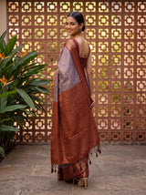 MIMOSA Jamun Kanjivaram Art Silk Saree — pose 7 styling detail
