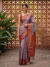 MIMOSA Jamun Kanjivaram Art Silk Saree — pose 9 styling detail