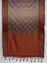 MIMOSA Jamun Kanjivaram Art Silk Saree — pallu and zari work detail