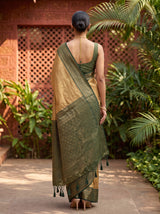 MIMOSA Tussar Kanjivaram Art Silk Saree — model lifestyle pose