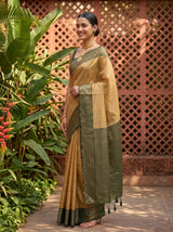 MIMOSA Tussar Kanjivaram Art Silk Saree — pose 3 styling detail