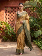 MIMOSA Tussar Kanjivaram Art Silk Saree — pose 6 styling detail