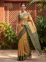 MIMOSA Tussar Kanjivaram Art Silk Saree — pose 9 styling detail