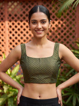 MIMOSA Tussar Kanjivaram Art Silk Saree — blouse close-up